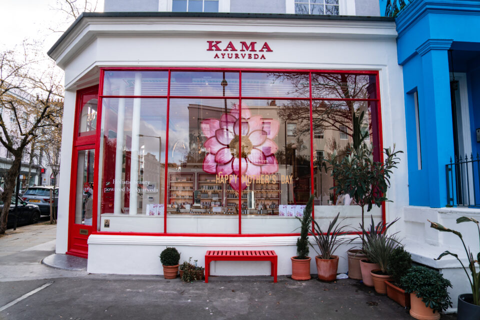Mother's Day window for Kama Ayurveda by Lucky Fox