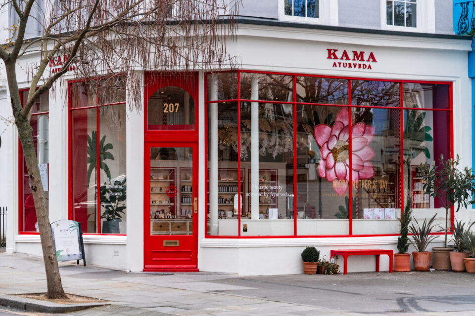 Mother's Day window for Kama Ayurveda by Lucky Fox