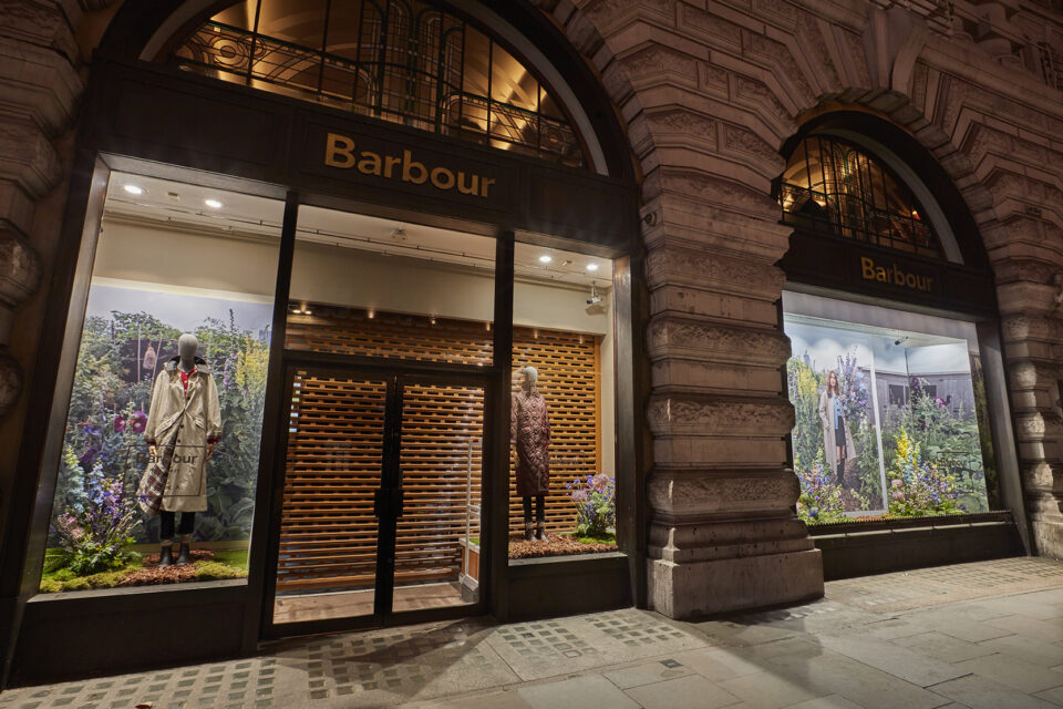 Barbour window display by Lucky Fox