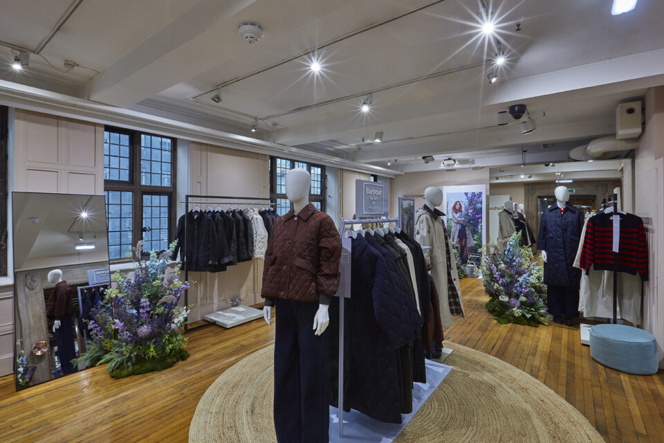 Instore VM scheme for Barbour at Liberty by Lucky Fox