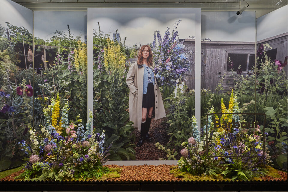 Visual merchandising window design for Barbour X Alexa Chung by Lucky Fox