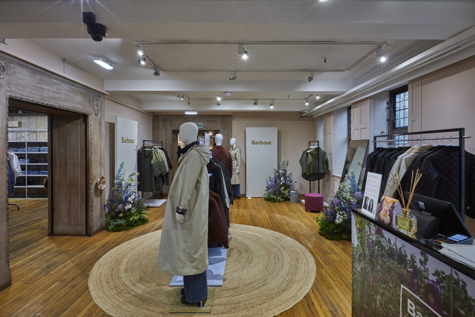 Instore VM scheme for Barbour at Liberty by Lucky Fox