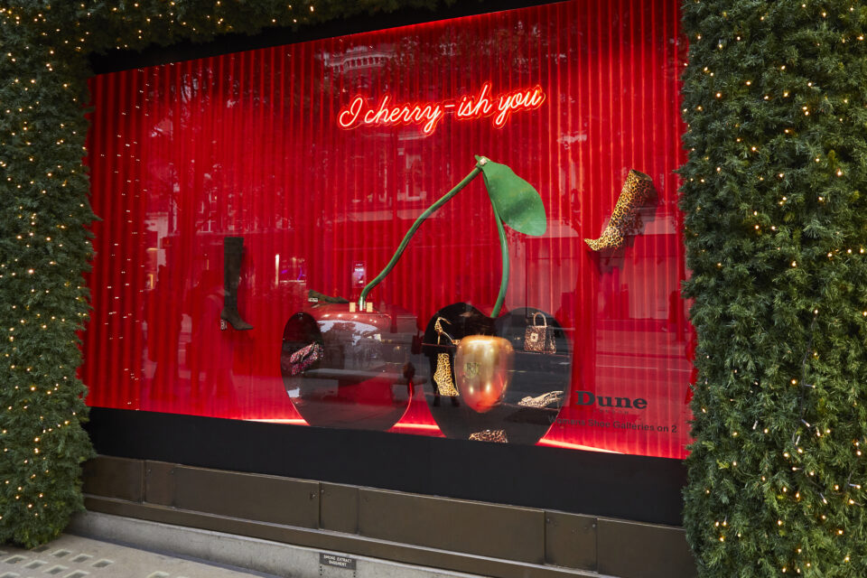 Festive window scheme for Dune at Selfridges by Lucky Fox