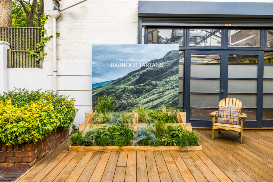 Launch event for Barbour, designed and installed by Lucky Fox