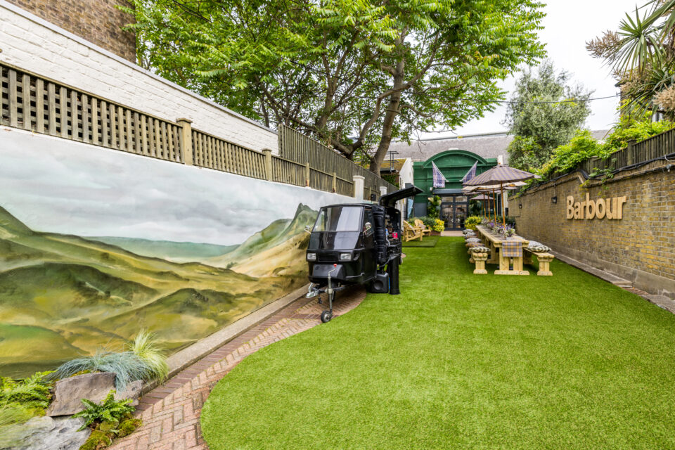 Launch event for Barbour, designed and installed by Lucky Fox