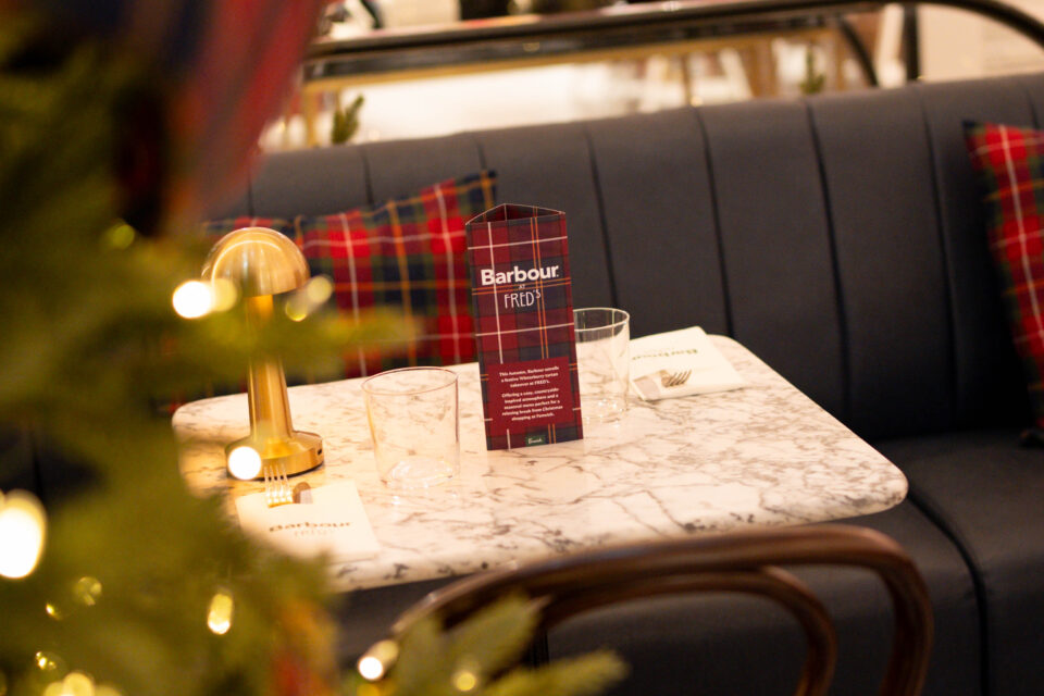 A Barbour festive takeover at FRED’S restaurant and atrium in Fenwick, Newcastle.