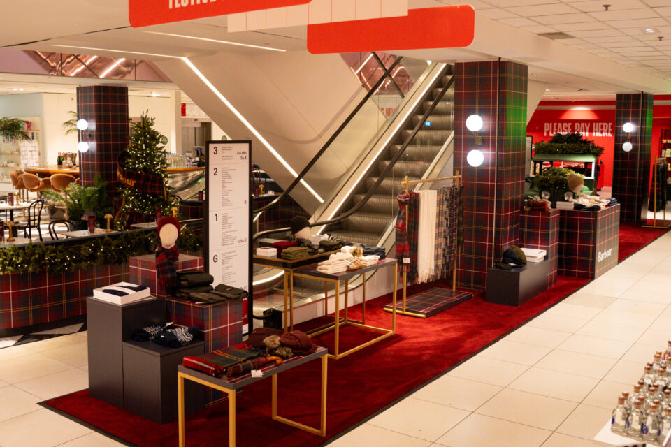 A Barbour festive takeover at FRED’S restaurant and atrium in Fenwick, Newcastle.