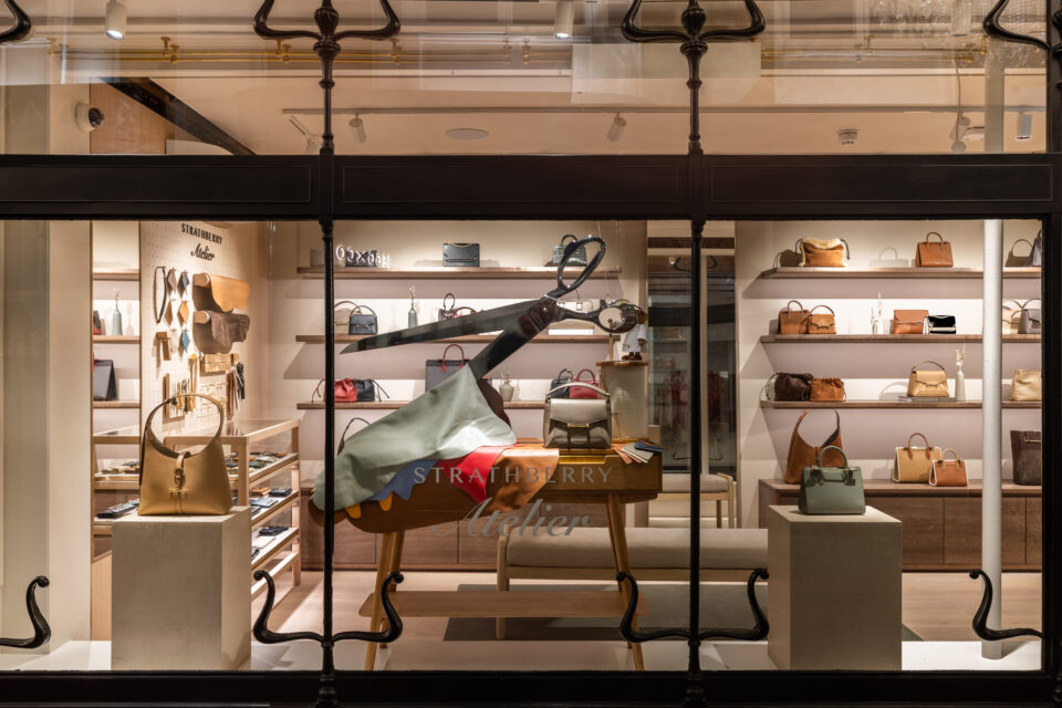 Creating an immersive retail concept for Strathberry. Design, build and install by Lucky Fox.