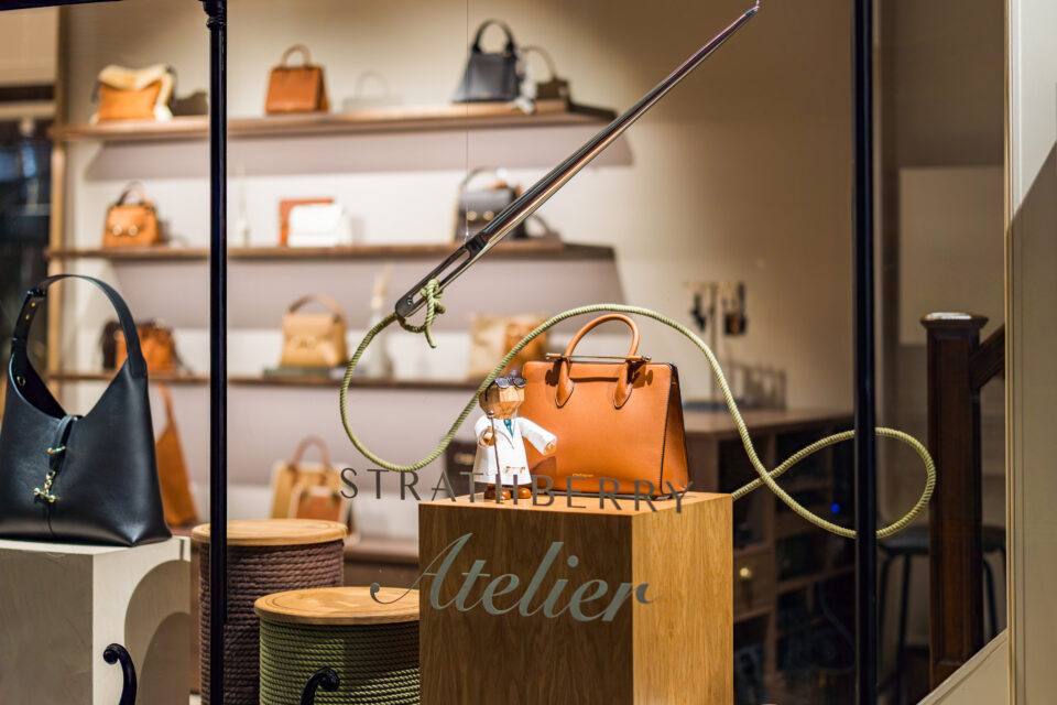 Creating an immersive retail concept for Strathberry. Design, build and install by Lucky Fox.